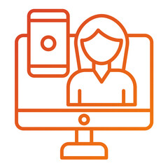 Digital Native Female Icon Style