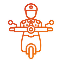 Police Officer On Scooter Icon Style