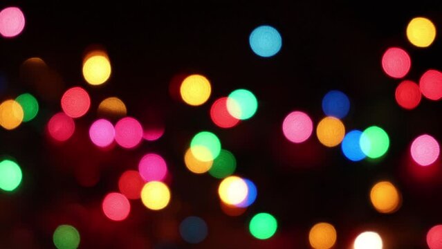 Blurred Flashing Colorful Christmas Lights