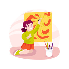 Working on patterns isolated cartoon vector illustration.