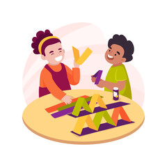 Paper modelling isolated cartoon vector illustration.