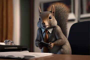 Digital illustration about animal in the office.