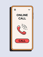 Online call. Call to a friend or a business. Vector illustration concept