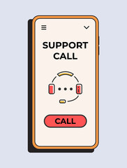 Online support app. Customer service. Online technical support 24-7. Bubble with dots and headphones. Live chat icon. Online assistant, virtual help service. Vector illustration concept