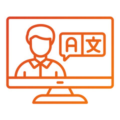 Obraz premium Online Language Teacher Icon Style