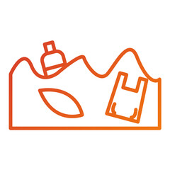 Ocean Waste Icon Style