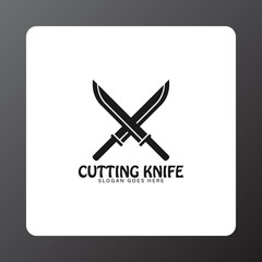 cutting knife logo simple design idea