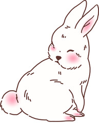 White Rabbit Bunny Illustration