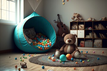 modern style playing room interior for children
