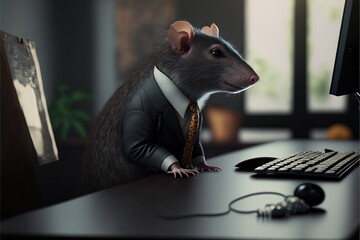 Digital illustration about animal in the office.