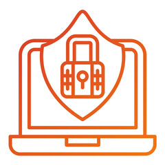 Laptop Security Icon Style
