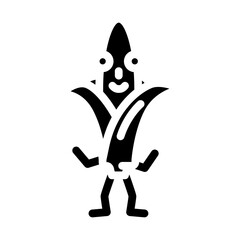 Fototapeta premium corn character glyph icon vector. corn character sign. isolated symbol illustration