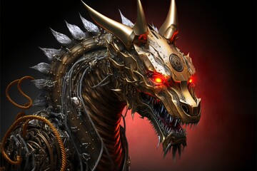 robot animal with metal  muscle strong and futuristic