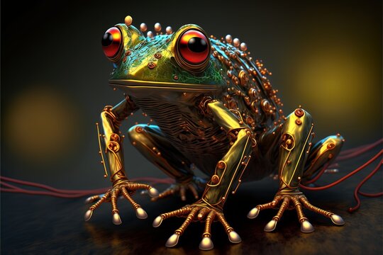 robot animal with metal  muscle strong and futuristic