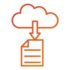 Download File on Cloud Icon Style