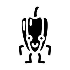pepper character glyph icon vector. pepper character sign. isolated symbol illustration