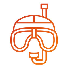 Obraz premium Mask and Snorkel Icon Style