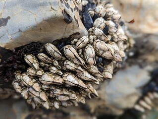 closeup of gooseneck barnacles