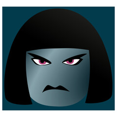 Evil warrior vector portrait.
