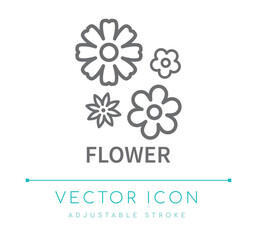 Flower Jewelry Line Icon