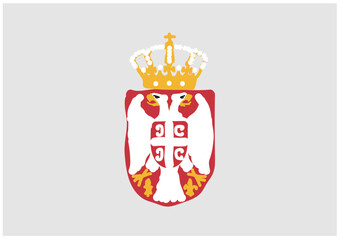 Serbian coat of arms, vector designSerbian coat of arms, vector design - obrazy, fototapety, plakaty