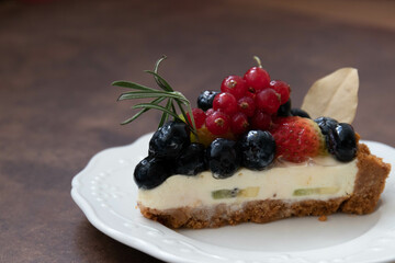 Christmas Cheese Cake on Copper Background
