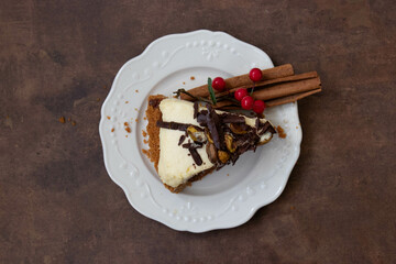 Close up Banoffee cake for Christmas