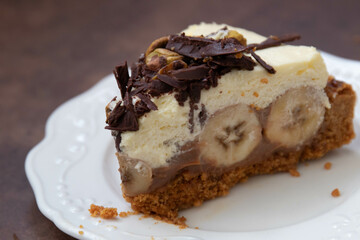 Close up Banoffee cake for Christmas