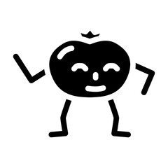 tomato character glyph icon vector. tomato character sign. isolated symbol illustration