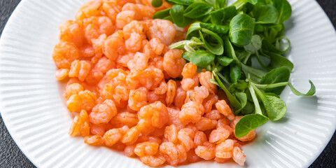 small shrimp spicy cocktail seafood fresh healthy meal food snack on the table copy space food background rustic top view