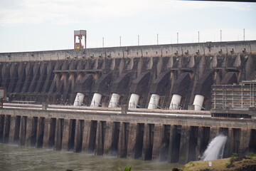 Hydroelectric Power Dam of Itaipu, biggest hydroelectric energy production of the world. Foz do Iguacu, Brazil.