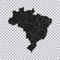 Obraz premium Political map of the Brazil isolated on transparent background. High detailed vector illustration.