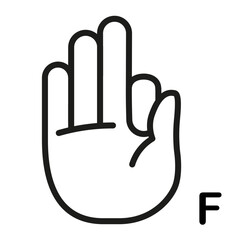 Fototapeta premium Vector Sign Language icon Letter F
