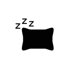 pillow icon - vector black sign