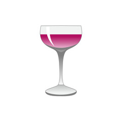 Glass with red wine on white background