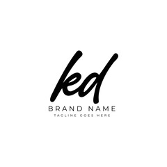 Fototapeta na wymiar K D KD Initial letter handwritten and signature vector image, modern style in joining template logo