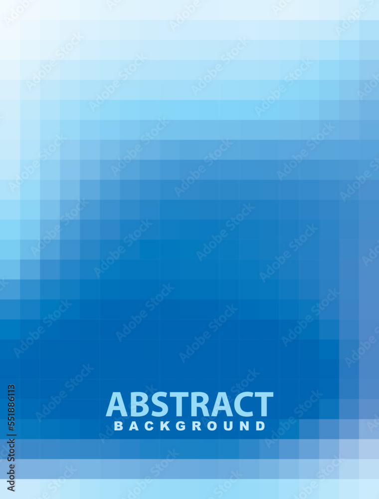 Poster Simple abstract pixel background with blue color gradations