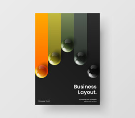 Creative 3D balls front page concept. Premium company brochure design vector illustration.