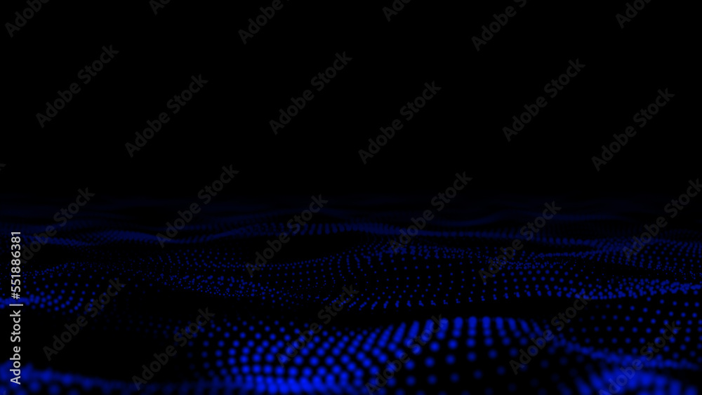 Poster wave of dots and weave lines. abstract background. network connection structure.