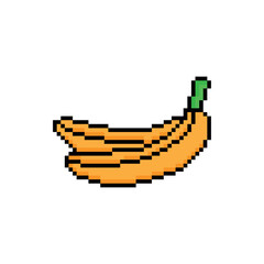 pixel banana icon vector pixel element for game