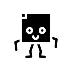 square geometric shape character glyph icon vector. square geometric shape character sign. isolated symbol illustration