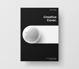 Bright banner design vector template. Creative realistic balls booklet illustration.