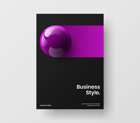 Amazing journal cover design vector concept. Unique realistic balls brochure illustration.