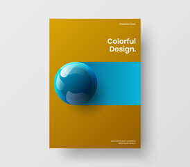 Vivid cover vector design layout. Creative realistic spheres pamphlet illustration.