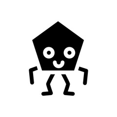 pentagon geometric shape character glyph icon vector. pentagon geometric shape character sign. isolated symbol illustration