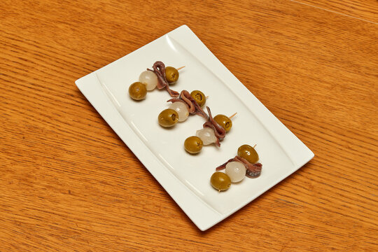 "Banderillas" in a type of typical Spanish food known as "pinchos" or "tapas".