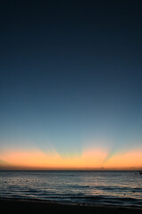 Sunset over the Caribbean ocean in Nigril Jamaica