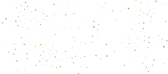 new year pattern. Christmas theme, golden openwork shiny snowflakes, star, 3D rendering. png