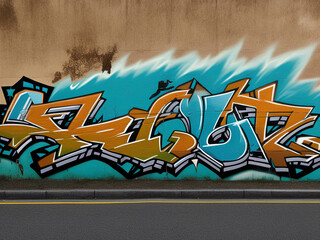 Urban Wall Background, Graffiti, created with Generative AI