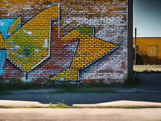 Urban Wall Background, Graffiti, created with Generative AI
